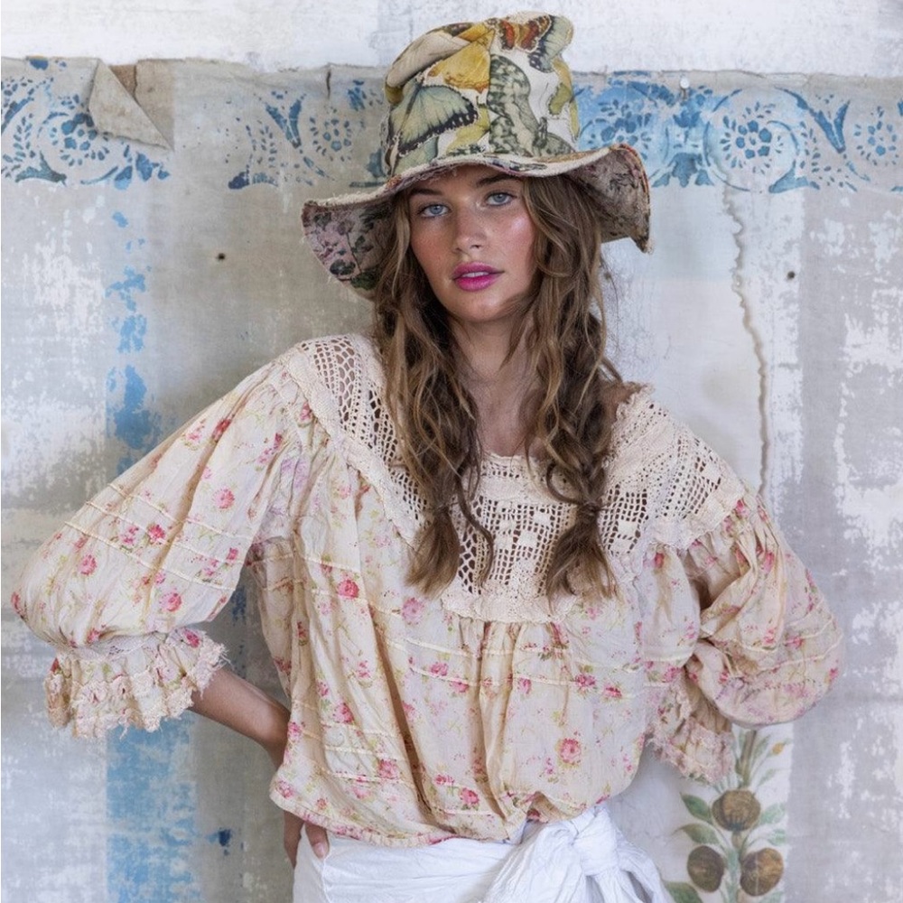Magnolia Pearl Crochet Yoke Keira Blouse